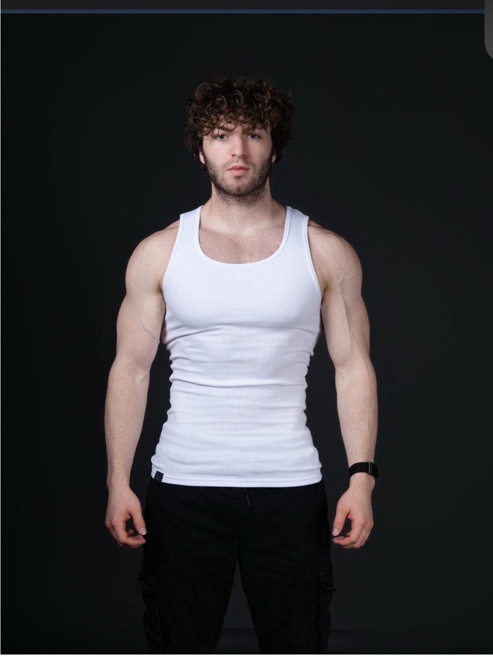 Men's White Athletic Tank Top by